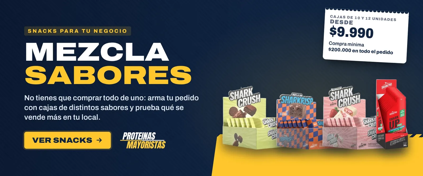 Snacks: mezcla sabores desde $9.990 la caja