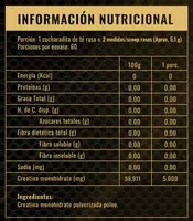 Pack Inicial para Ellos · tabla nutricional