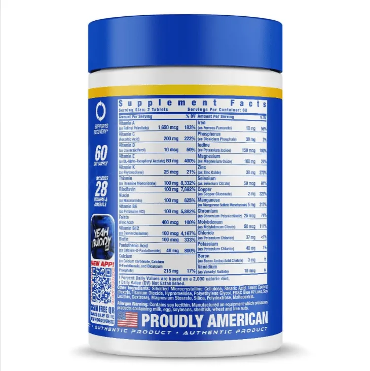 Vita XS · tabla nutricional