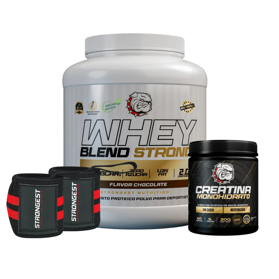 Pack Whey Blend Pie de Limon + Creatina + Muñequera Red